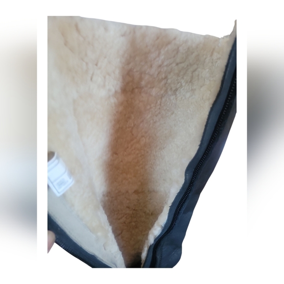 UGG Australia Broome II Black Tall Leather Shearling Winter Women's Boots 6.5 - Picture 7 of 12